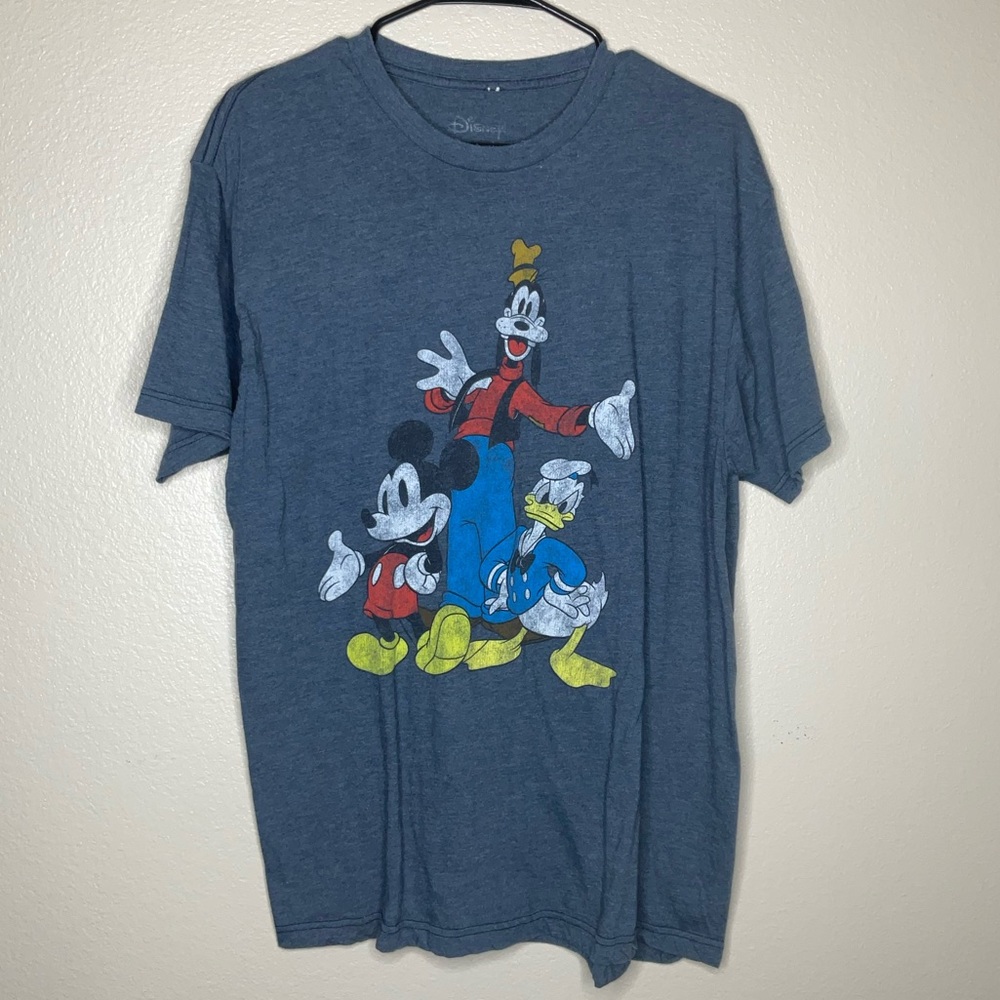 Disney Mickey Mouse Donald Duck Goofy Short Sleeve Shirt Size Large